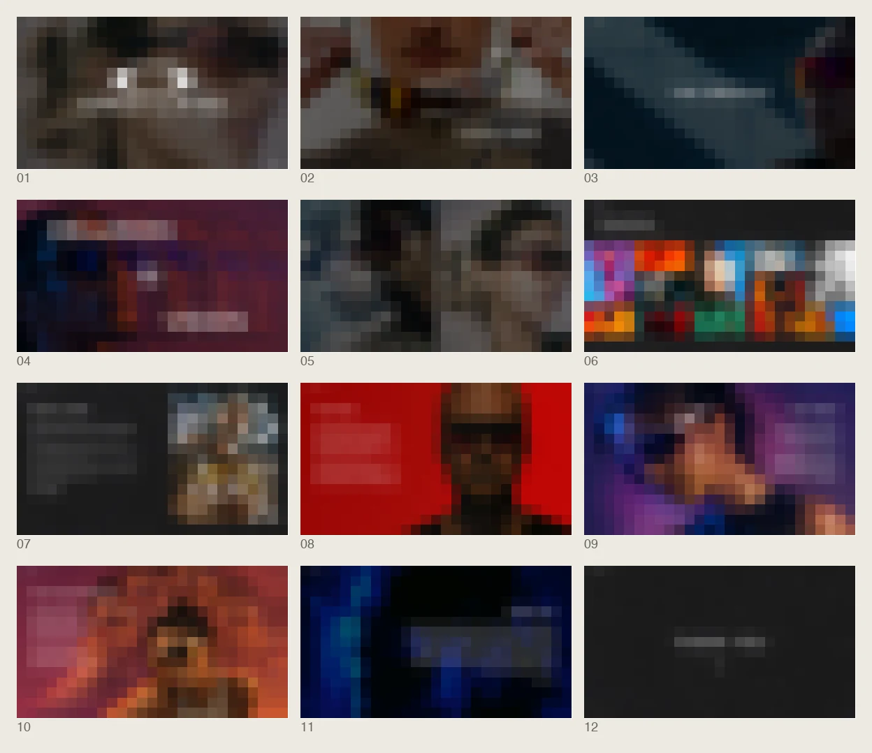 All vendor example slides, blurred